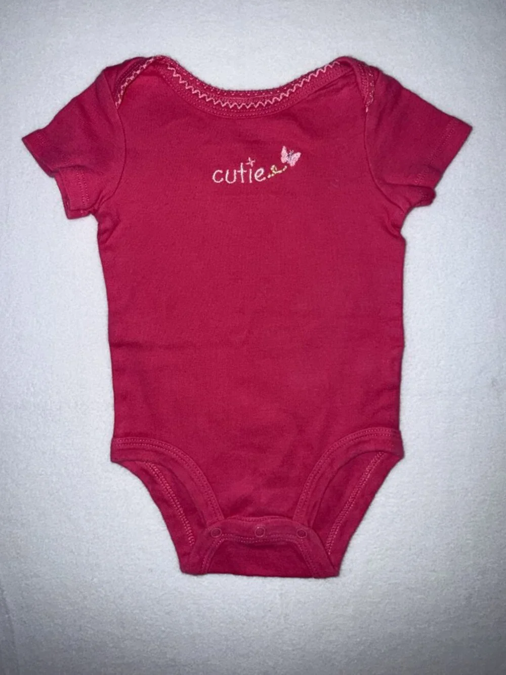 Carter’s Baby Girl Onesie Bundle of 3 | Floral & “Cutie” Bodysuits | Size 6M